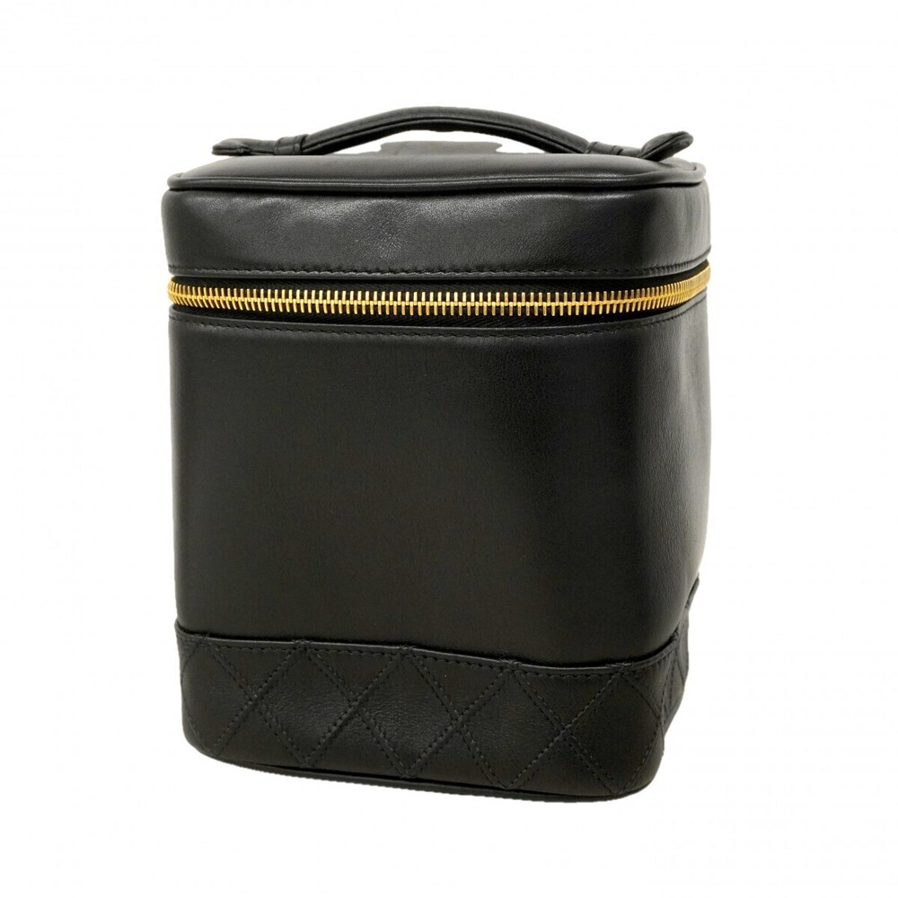 Chanel Vanity Bag Bicolore Lambskin Black Gold Hardware
